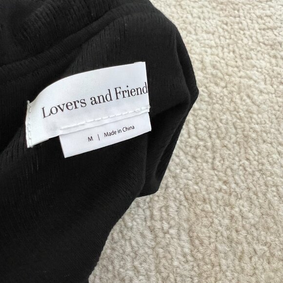 Revolve Lovers & Friends Black Long Sleeve Asymmetrical Ribbed Knit Top M - Picture 2 of 10